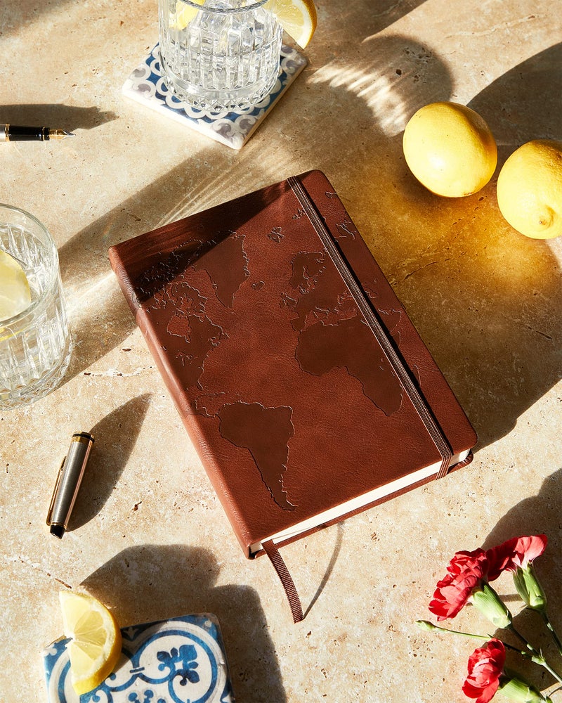 BEECHMORE BOOKS Travel Planner, Brown | Vegan Leather Hardcover with Thick 120gsm Lined Paper | Travel Checklists & 8 Trip Sections | Gift Box | for Gap Year Travelers, Honeymoon & Holidays - Image 2